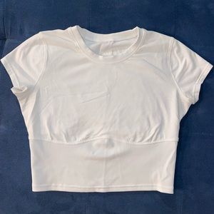 Lululemon LA cropped tee with a ribbed corset style band - limited edition